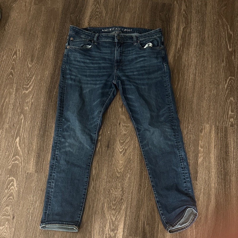 American Eagle Outfitters Men's Dark Blue Slim Jeans